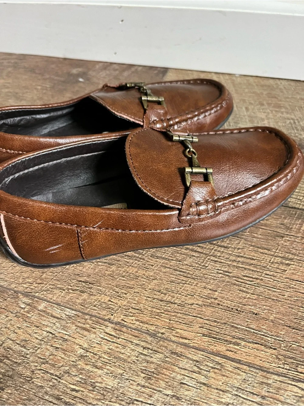 Steve Madden loafers Chapman boys brown dress shoes size 2